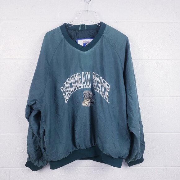 Vintage NCAA Men’s Large Michigan State MSU Windbreaker Pullover Gruff Sparty - Picture 1 of 8